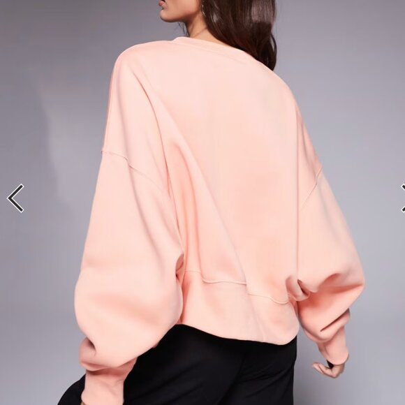 Nike Oversized Cropped Phoenix Sweatshirt in Pale Pink, Size Medium - Picture 2 of 7